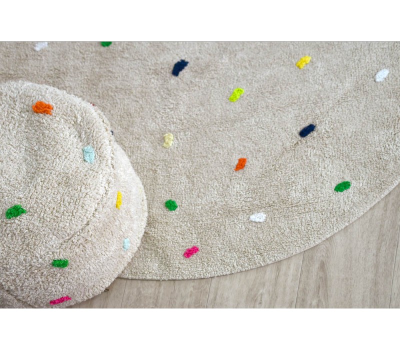 Washable Round Rug Mini Dots Multicolor