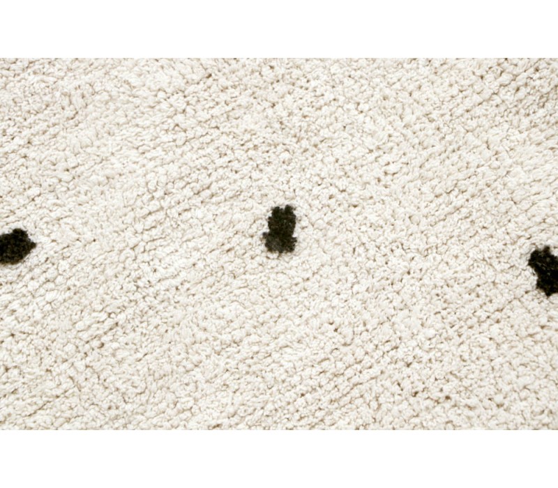 Washable Round Rug Mini Dots Black