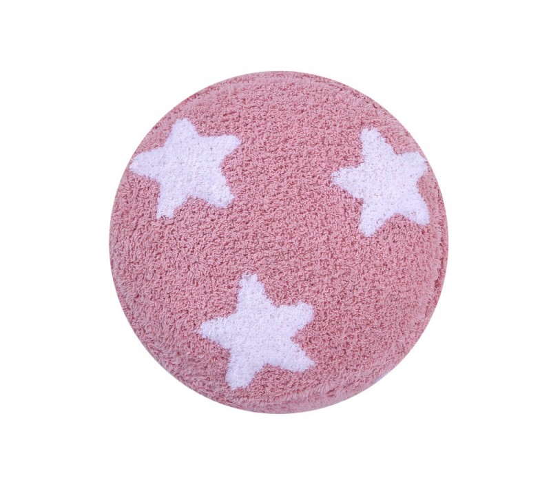 Pouf Stars Pink - White