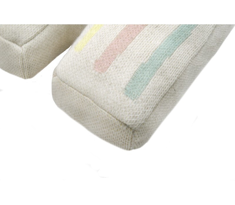 Knitted Cushion Rainbow Stamp