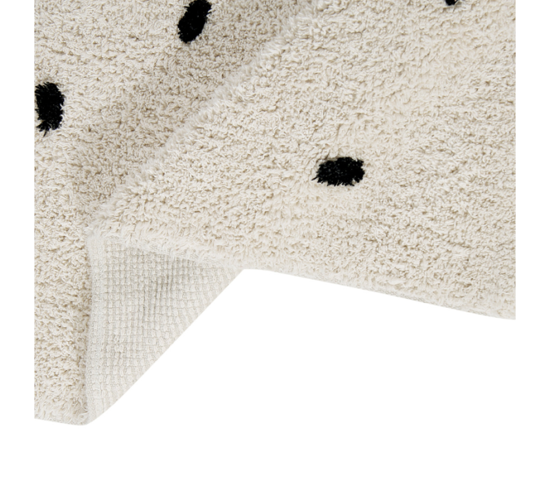 Alfombra lavable Mini Dots - Beige - Negro 140x200 cm