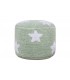 Pouf Stars Mint - White