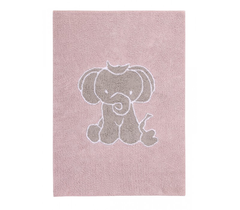 Washable Rug Elephant Pink