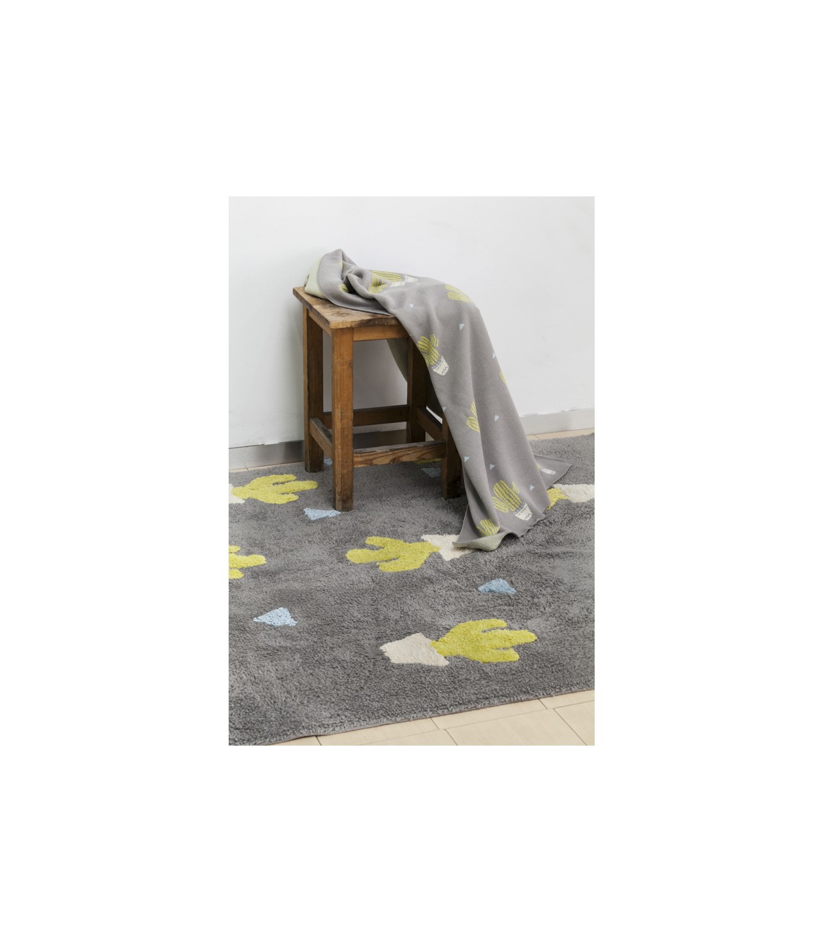 Happy Decor Kids Cactus Washable Rug Grey