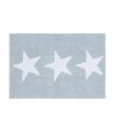 Washable Rug Three Stars Blue