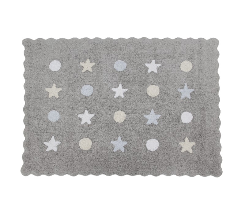 Washable Rug Little Waves Tricolor Grey - Blue