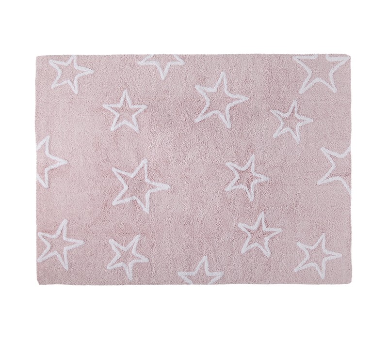 Washable Rug Stars Pink