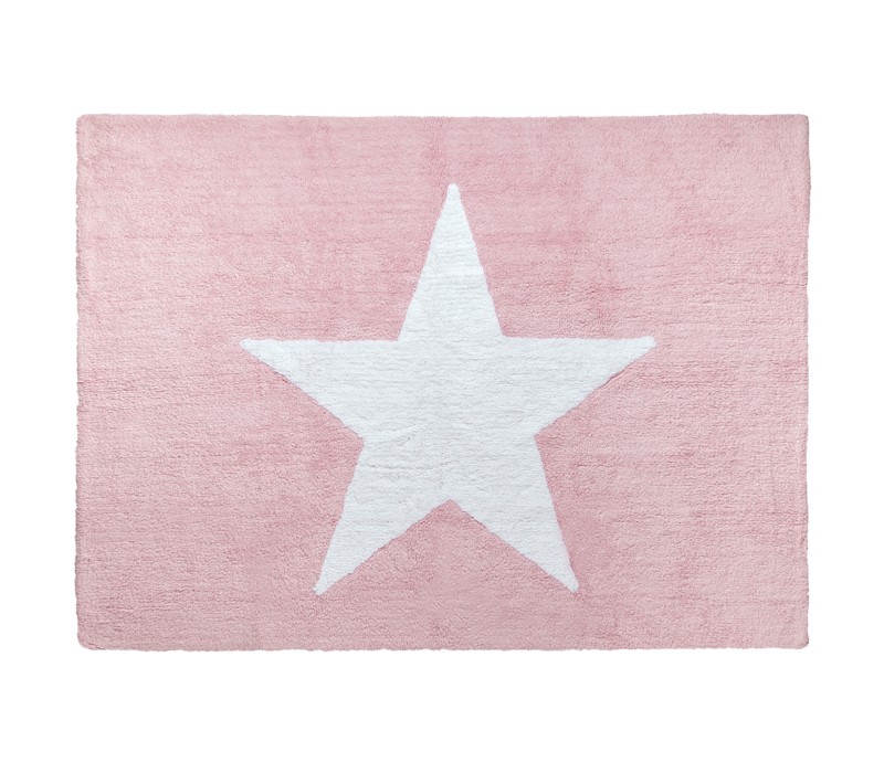 Washable Rug Big Star Pink