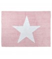 Washable Rug Big Star Pink