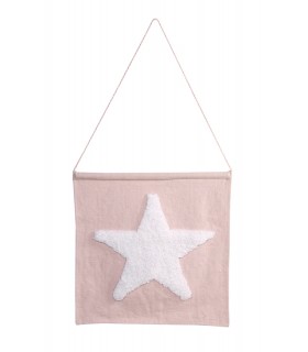 Wall Hanging Big Star Pink - White